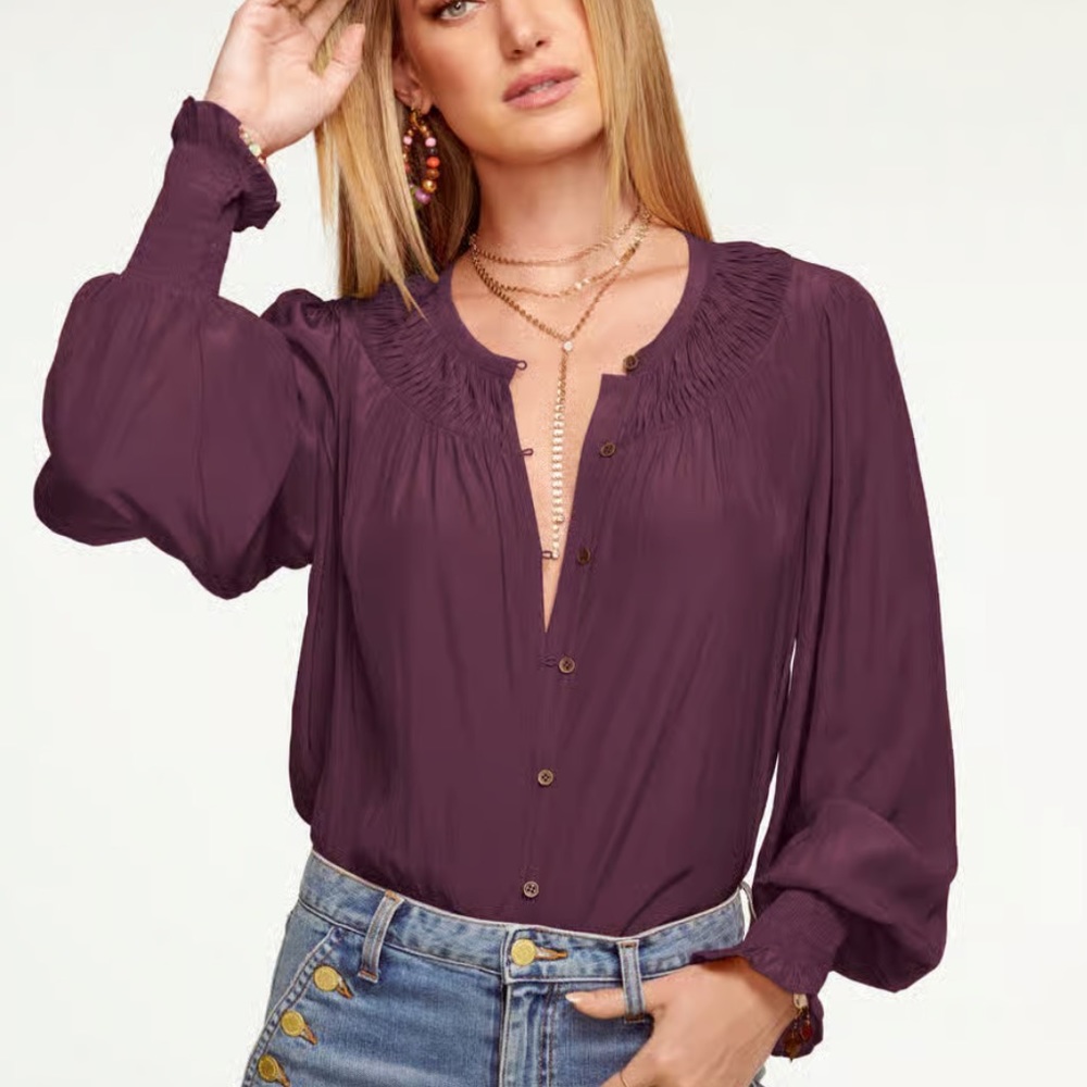 Ramy Brook Isla puff sleeve blouse - Picture 2 of 10